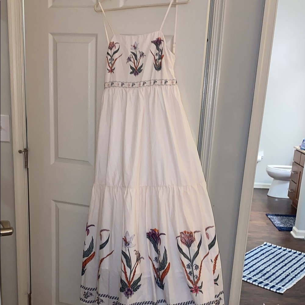 Commense Backless Pleated Floral Maxi Dress